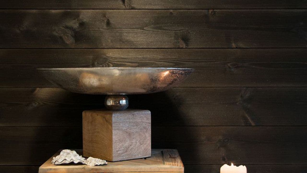 Effektpanel på vegg i fargen Midnight Choir fra Bergene Holm.