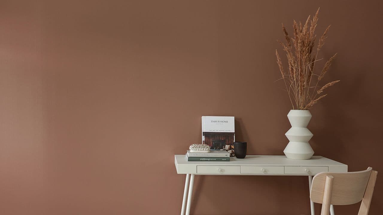 Smartpanel veggplater soverom i fargen Organic Red.